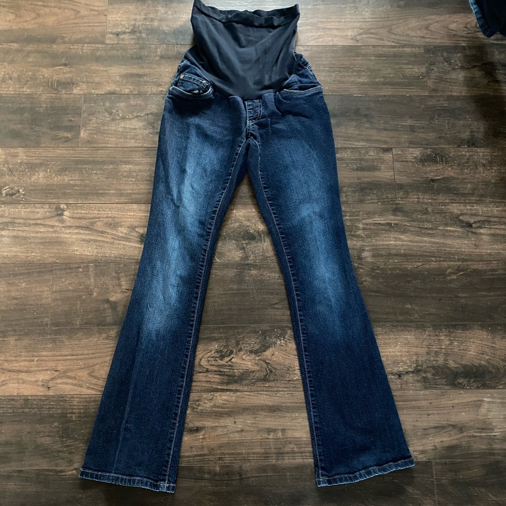 Indigo blue maternity jeans